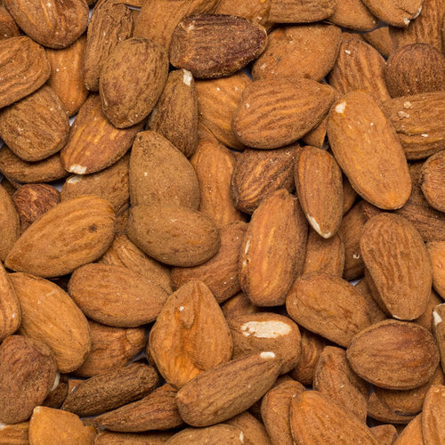 Close up valencia almonds organic