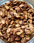 Homemade granola with peanut butter and chocolate chips
