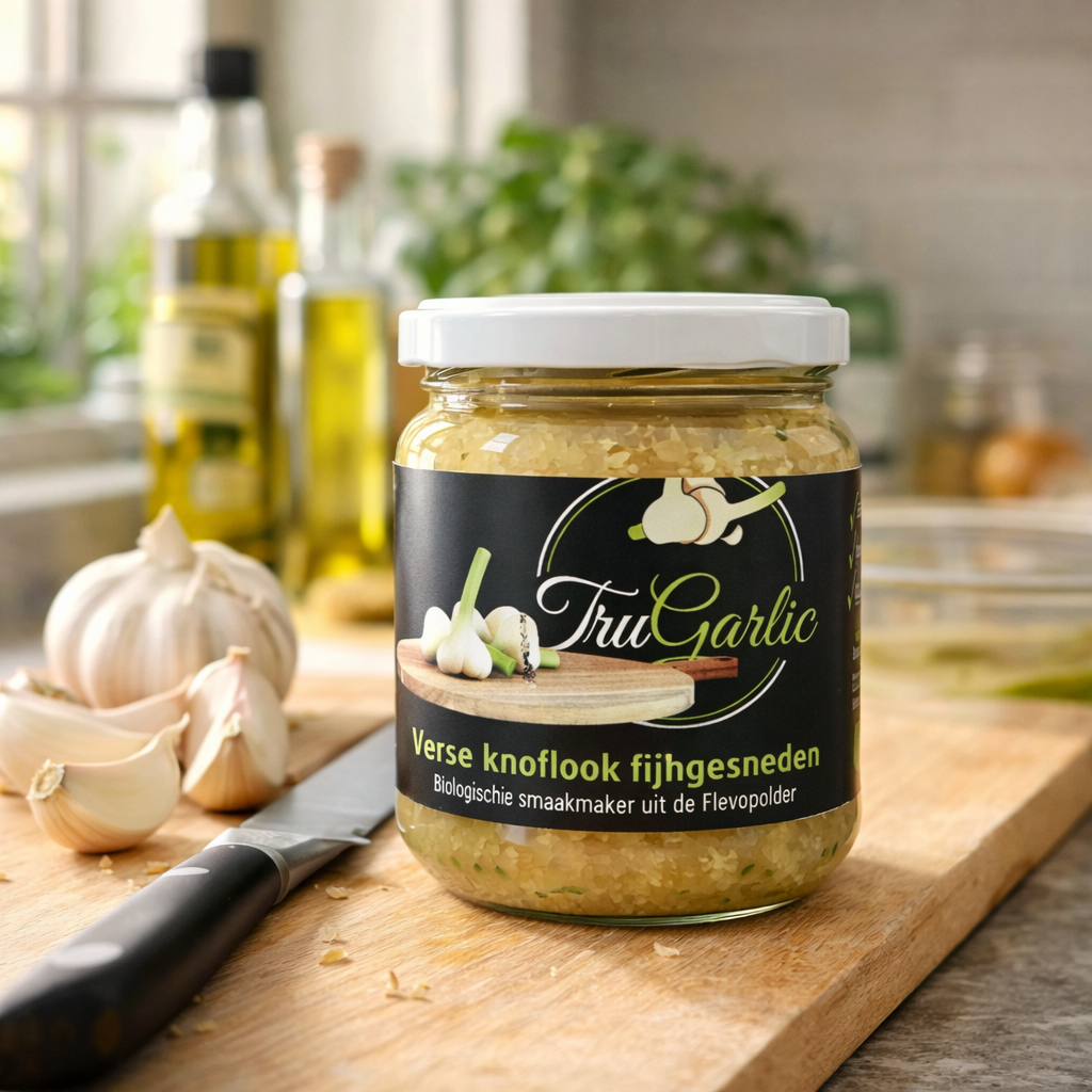 Organic Fresh Garlic, Finely Chopped – Convenient, Flavorful & Long-Lasting