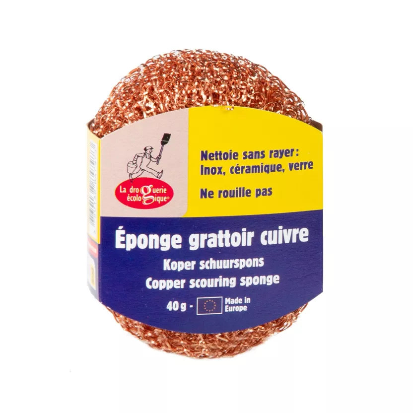 Copper Scouring Sponge – Non-Scratch, Rust-Free Cleaning for Pots, Pans & Surfaces