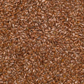 Close up of brown organic flax seeds.